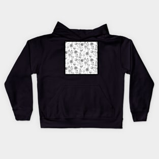 Black and White Mushroom Pattern Kids Hoodie